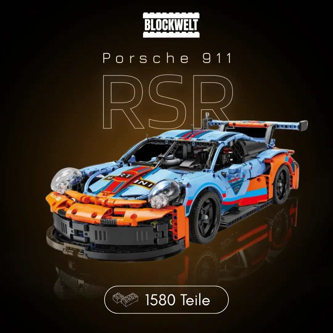 911 RSR Blau-Orange Modellbausatz (1580 Teile)